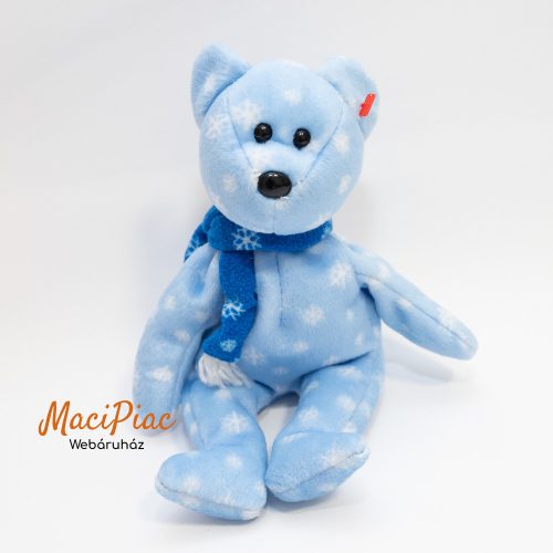 Plüss kék színű, hópehely mintás maci TY 1999 Beanie Baby  HOLIDAY TEDDY