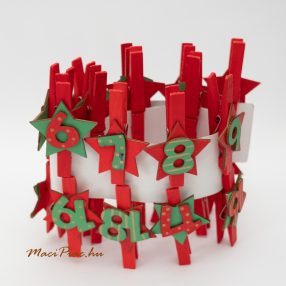   Karácsonyi, adventi fa számos csipeszek 1-24 ig, dekoráció 