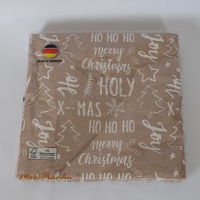   Karácsonyi szalvéta HO HO HO,  X-MAX, Mery Christmas felirattal
