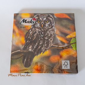   Őszi bagoly mintás szalvéta Maki POL-MAK kollekció 1 csomag 33x33 cm 3 rétegű