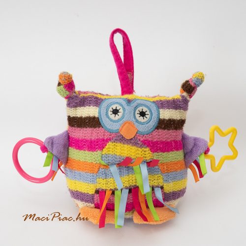 Plüss bagoly Hoot Owl babának csörgő, zörgő, rágókat, akasztható Little Jellycat London