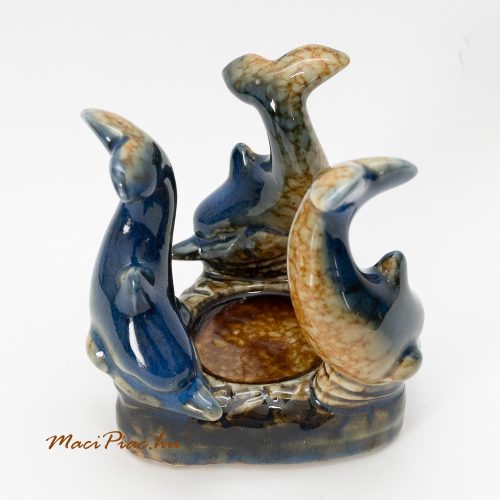 Delfines porcelán teamécsestartó