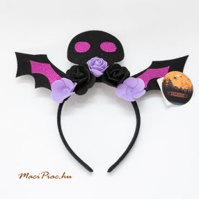   Hajráf, fejdísz Halloweeni kiegészítő jelmezhez (Fekete-Lila, koponya)