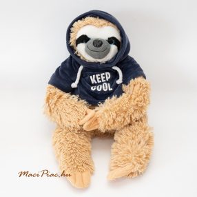   Puha plüss lajhár keep cool kapucnis felíratú pulcsiban FLO'S TOYS