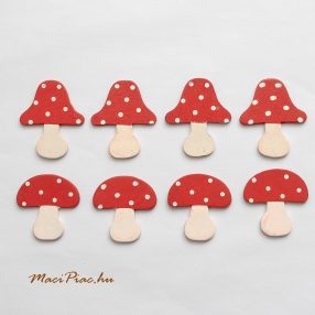   Fából készült őszi dekoráció 8 db/csomag Gomba 2 féle