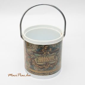   Retro világtérképmintás fém jégvödörfedél nélkül 1960