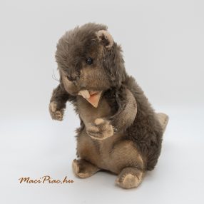   Régi vintage élethű plüss hód durva szőrrmés szalma töltetű Ausztria