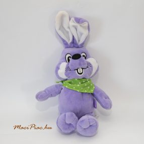 Plüss Milka nyúl, nyuszi zöld fehér pöttyös kendővel