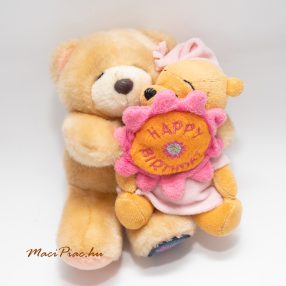   Plüss maci, mackó  Boldog születésnapot! HAPPY BIRDTHDAY hímzéssel Misimackóval Ritkaság!