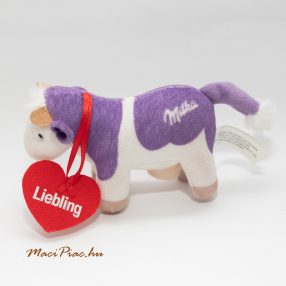   Plüss Milka 2016 tehén,  boci filc szívvel a nyakában Liebling felírattal
