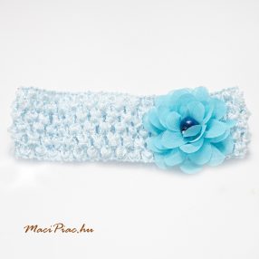 Fejpánt babának kék, virágos, nyúlik