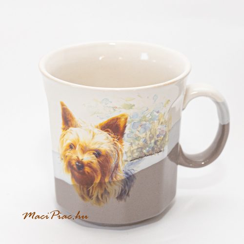 Yorkshire terrier kutya mintás porcelán bögre KM Austria 