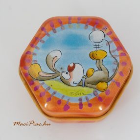   Levehető tetejű hatszörg alakú kicsi fém doboz Diddl DEPESCHE GERMANY