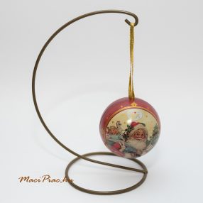   Karácsonyi gömb alakú szétvélasztható bonbonos, cukorkás, csokoládés akasztható Confiserie Heidel Német  fém doboz