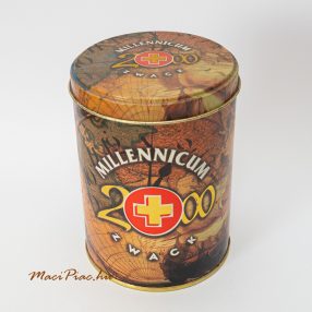   Levehető tetejű  henger alakú fém doboz MILLENICUM 2000 ZWACK matt felületű Budapest