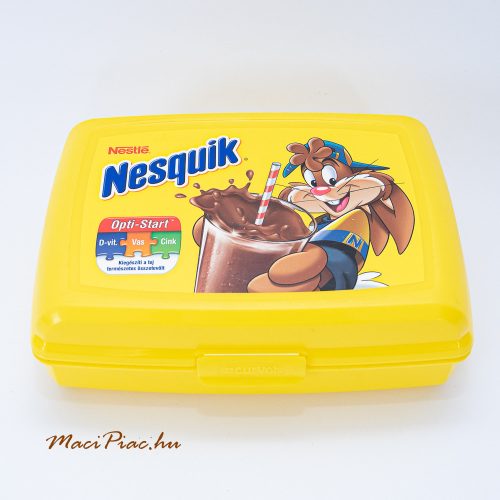 Nesquik kakaós sárga téglalap alakú uzsonnás, uzsonnatartó felnyitható tetejű műanyag doboz gyerekeknek CURVER