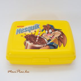   Nesquik kakaós sárga téglalap alakú uzsonnás, uzsonnatartó felnyitható tetejű műanyag doboz gyerekeknek CURVER