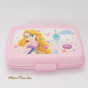   Rózsaszín Disney Hercegnős téglalap alakú uzsonnás, uzsonnatartó felnyitható tetejű műanyag doboz gyerekeknek CURVER