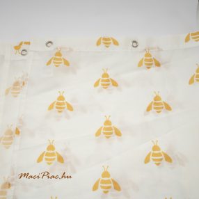   Fehér alapon méz színű méhecskékkel selyem függöny George Home