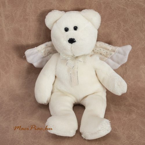 Plüss maci, mackó fehér, angyalszárnyakkal 2002-es TY Beanie Buddy - Herald the Angel Bear Ritkaság!