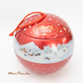   Karácsonyi gömb alakú szétvélasztható bonbonos, cukorkás, csokoládés akasztható Lindor Lindt