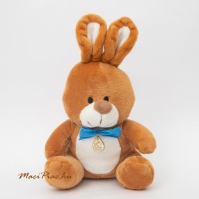   Plüss nyúl, nyuszi nyakában kék selyem szalagon Lindt nyuszis fém medállal Nagyon ritka!