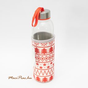   Kulacs, sport üveg  (szürke neoprén borításban, áttetsző üveg) 0,5 liter 