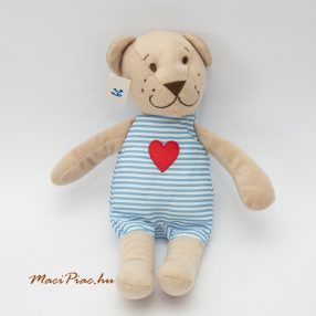   Ikea Fabler Björn piros szívecskés csíkos pizsama ruhás plüss maci