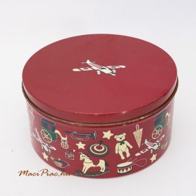   IKEA karácsonyi levehető tetejű vintage stilusú fém doboz 