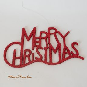   bordó csillámos MARRY CHRISTMAS karácsonyi tábla, felírat dekoráció
