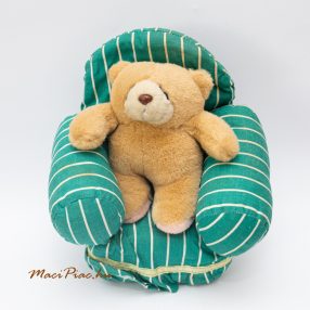   Plüss maci, mackó  Hollmark Forever Friends zöld csíkos fotelben Ritkaság