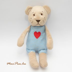   Ikea Fabler Björn piros szívecskés csíkos pizsama ruhás plüss maci