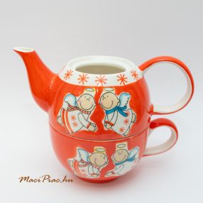   Eredeti Mila angyal mintás kerámia bögre, kiöntő teás kancsó Kézzel festett Nagyon ritka!