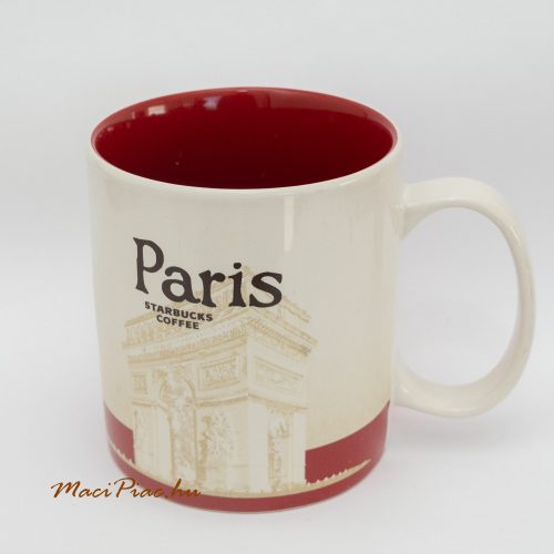 Vastag falú kerámia PARIS felíratos kávés bögre Jelzett! STARBUCKS COFFEE  Mug 2015 16 oz.