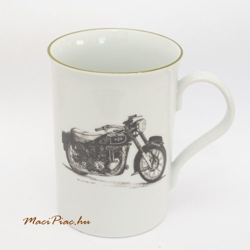 Vintage hatású Golstar 520 nagy motor mintás porcelán bögre jelzett Manufaktor Calluna Bispingen Lüneburger Heide