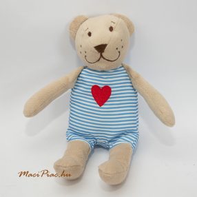   Ikea Fabler Björn piros szívecskés csíkos pizsama ruhás plüss maci