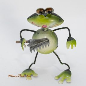 Ketrész fém béka nipp, figura, dekoráció, hajlítható