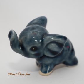   Porcelán kék színű mini elefánt nipp (felefelé orrmánnyal)