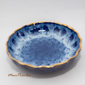   Kerek kék szinű porcelán tálka, kínáló 1709/T jelzéssel
