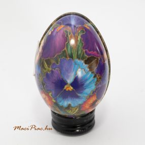   Húsvéti fém tojás Levendula lila, árvácska mintás bonbonier, dekoráció