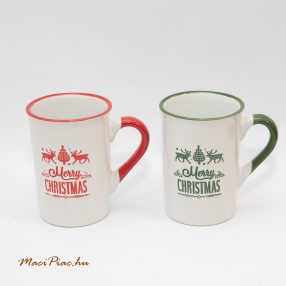   Vintage hatású szépséges szarvas mintás karácsonyi bögre szett 2 db Euro souvenirs