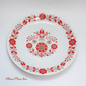   Retró Alföldi porcelán Hungary IE 4724 kerek falitál (piros mintás)