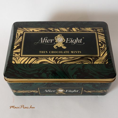 Szögletes levehető domború tetejű After Eight csokoládé fémdoboz