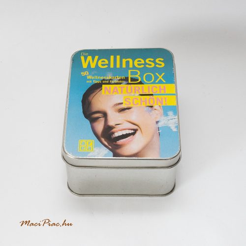 Használt szögletes levehető tetejű 2005-ös Wellness Box fémdoboz