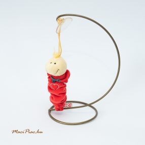   Használt Nici Toys akasztható kukac piros szíves ruhában plüss