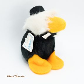   Plüss fekete varjú madár kalappal és nyakkendővel  Vintage Nici Duck Bird