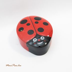   Szögletes levehető tetejű Heilemann Confiserie katicabogár csokoládé fémdoboz