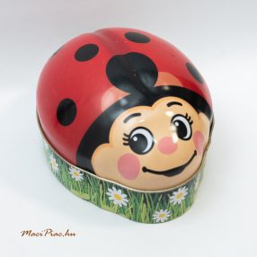   Szögletes levehető tetejű Lebkuchen Schmidt Nürnberg katicabogár fémdoboz