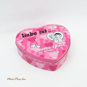   Szív alakú német Liebe ist… Memo-spiel für verliebte memóriajáték fémdoboz