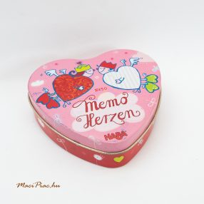   Szív alakú német Haba Memo Herzen memóriajáték fémdoboz